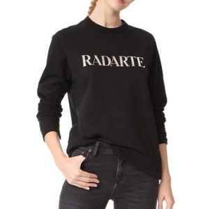 RODARTE Radarte Silver Foil Logo Sweatshirt In Black/Silver Medium